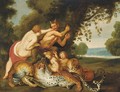 Bacchante And A Satyr In A Landscape - (after) Sir Peter Paul Rubens