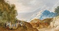 An Extensive Mountainous Landscape With Saint John The Baptist Preaching - Joos De Momper