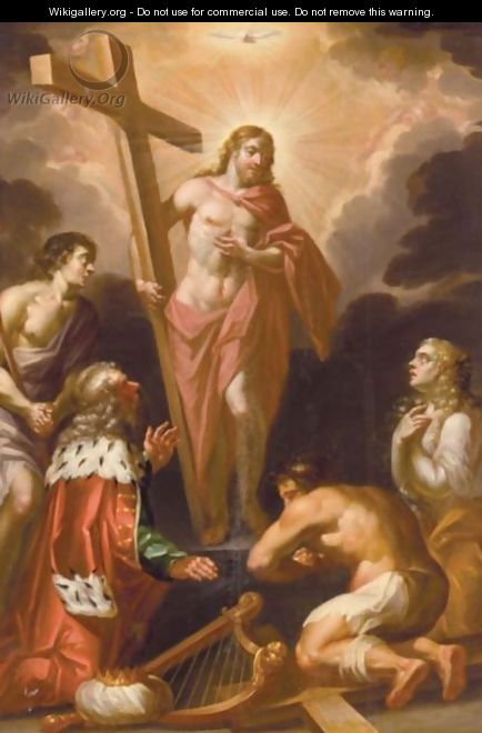 The Resurrection, With Mary Magdalene, Saint Peter, King David And Saint James The Less - German School