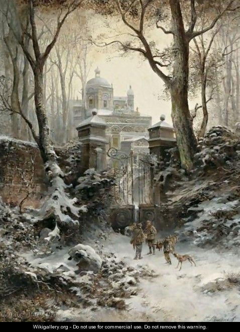 Hunters Returning To Their Palace In Winter - E. Lermontoff