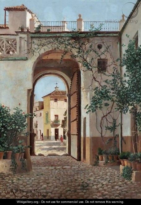 A Spanish Courtyard - Enrique Roldan