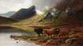 Highland Cattle On A Loch - Daniel Sherrin