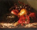 Still Life Of Fruit, Flower And A Birds Nest - Ellen Ladell