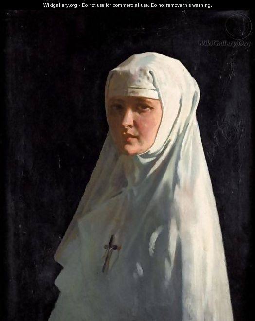 Portrait Of Yvonne Aubicq As A Nun - Sir William Newenham Montague Orpen