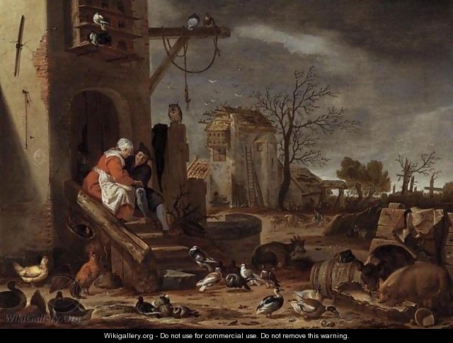 A Farmyard With The Parable Of The Prodigal Son - Cornelis Saftleven