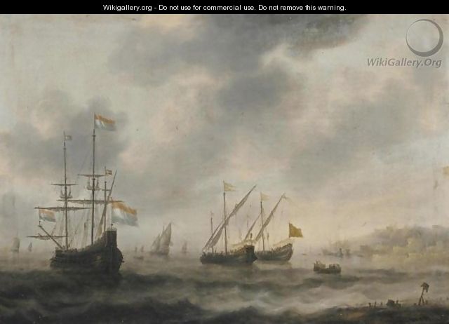The Dutch Flagship De Roode Leeuw And Two English Vessels Together With Other Shipping - Jacob Adriaensz. Bellevois