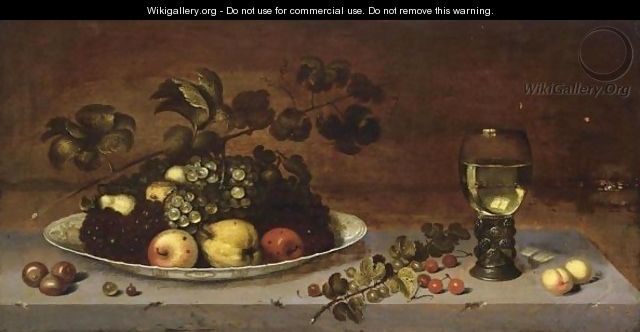 A Still Life With Grapes, Apples, A Quince And Pears On A Wan-Li Porcelain Dish, Together With Medlars - Johannes Bouman