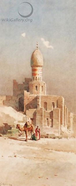 Camel And Arabs Before A Mosque - Angelos Giallina