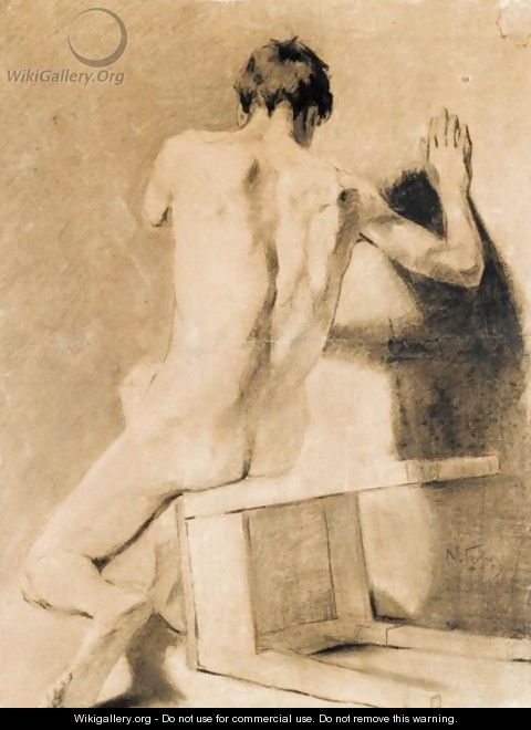 Life Drawing Of A Male Nude - Nicholas Gysis