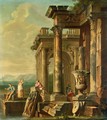 Capriccio Architettonico Con Rovine E Soldati - (after) Giovanni Paolo Panini