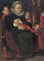Interior With A Mother And Children - Dutch School