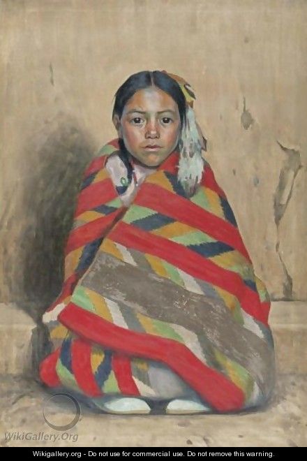 Indian Girl In A Blanket - Eanger Irving Couse