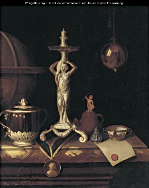Still Life With A Candlestick, A Charles II Caudle Cup And Cover - Pieter Gerritsz. van Roestraeten