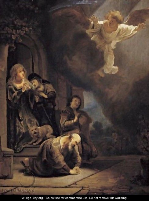 The Archangel Raphael Taking Leave Of Tobit - (after) Harmenszoon Van Rijn Rembrandt