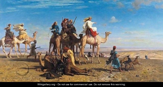 La Chasse A La Gazelle Dans Le Desert Egyptien, Sinai - Leon-Auguste-Adolphe Belly