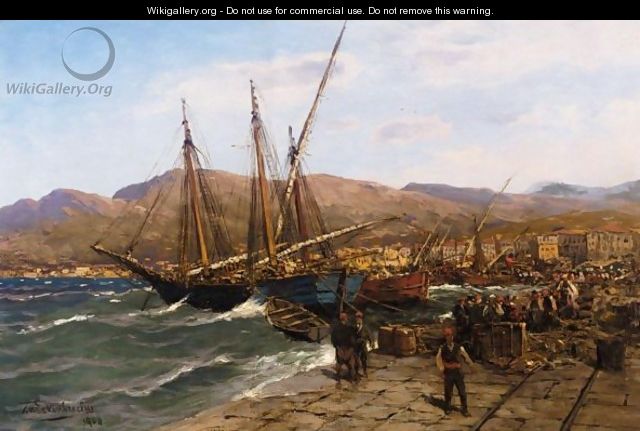 The Harbour At Smyrna - Themistocles Von Eckenbrecher