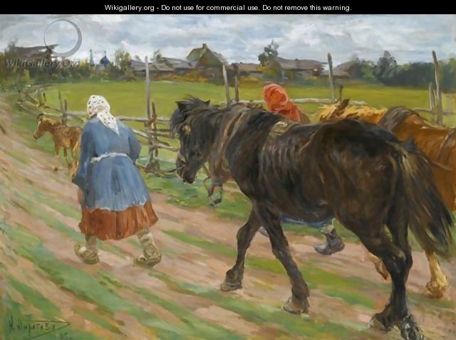 Returning To The Farm - Nikolai Vasilevich Pirogov