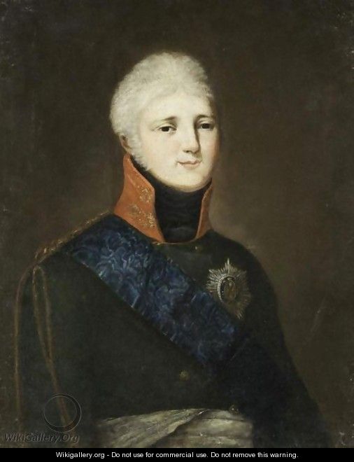 Portrait Of Alexander I - Russian School