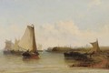 View Of Boats In Harbor - Arthur Joseph Meadows