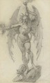 Winged Demon Bearing A Torch - French School