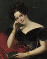 Portrait Of A Lady With Book - (after) Claude-Marie Dubufe