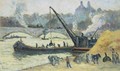 Chalands Sur La Seine Par Temps Gris - Maximilien Luce