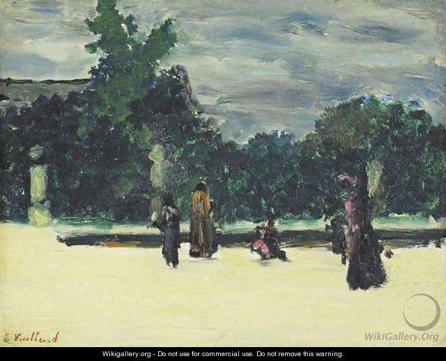 Autour Du Bassin, Aux Tuileries - Edouard (Jean-Edouard) Vuillard