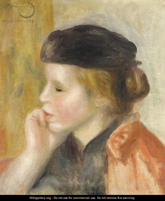 Jeune Fille A La Toque - Pierre Auguste Renoir