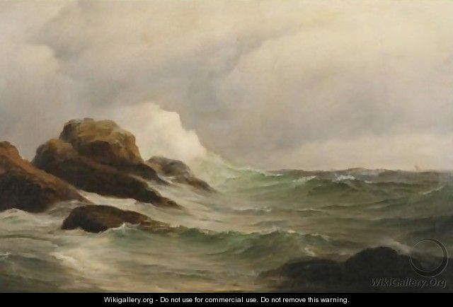 Waves Crashing On Rocks - Warren W. Sheppard