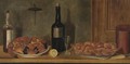 Still Life With A Bottle Of Cognac, Crabs And Prawns - William Aiken Walker