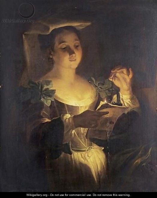 Young Woman Reading A Letter - Jean Raoux