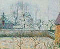 Paysage Avec Maisons Et Mur De Cloture, Givre Et Brume, Eragny - Camille Pissarro