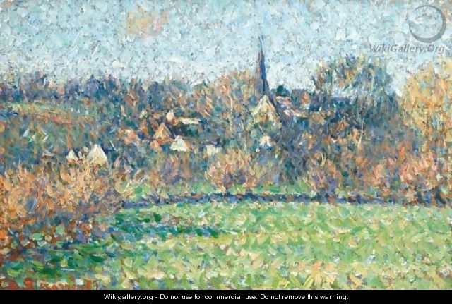 Vue Sur Le Village De Bazincourt - Camille Pissarro