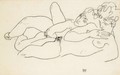Zwei Liegende Akte (Two Reclining Nudes) - Egon Schiele