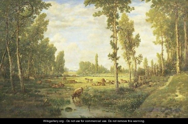 A Spring Morning At Bas - Breau - Etienne-Pierre Theodore Rousseau