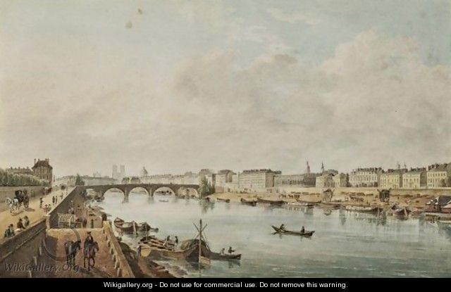 Vue De La Rive Gauche De La Seine Et Du Pont Royal Depuis Le Pont De La Concorde - Johann Heinrich Luttringshausen