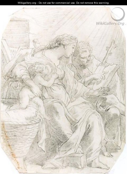 The Holy Family St. Joseph Reading To The Virgin And Child - Gaetano Gandolfi