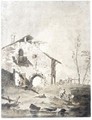 Capriccio With A Rustic Cottage And Figures - Giacomo Guardi