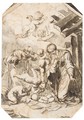 The Nativity With Putti Adoring The Christ Child - Moses Ter Borch
