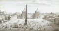 View Of Piazza Del Popolo - Caspar Andriaans Van Wittel