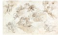 A Sheet Of Studies For A Ceiling Decoration With Hercules - Domenico Maria Canuti