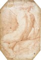 Seated Male Nude Seen From Behind - (after) Cristoforo Pomarancio (Roncalli)