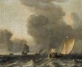 Two Dutch Smalships And A Man-O-War Off The Coast In Stormy Weather - Arnout Smit