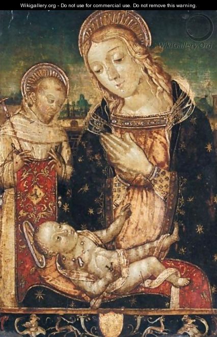 The Madonna And Child With St. Francis - (after) Lattanzio Di Niccolo