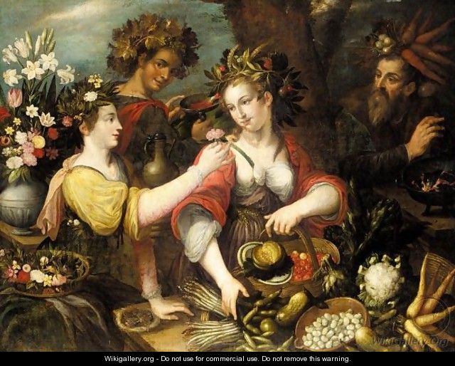 An Allegory Of The Four Seasons - (after) Jean Baptiste De Saive