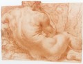 Male Nude Seated On The Ground, Seen From Behind - Florentine School