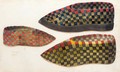 Three Designs For Mens' Slippers In Checked Fabrics - French School
