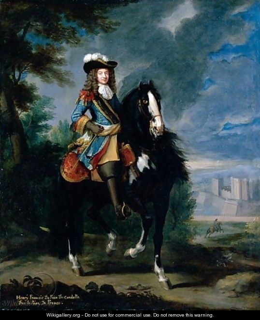 Equestrian Portrait Of Henry Francois De Foix De Candalle (1640-1714) - (after) Adam Frans Van Der Meulen