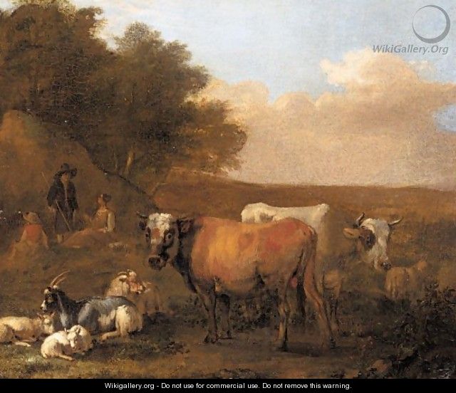 Landscape With A Family Of Drovers And Their Animals - Albert-Jansz. Klomp