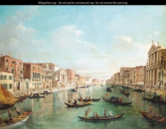 Venice, A View Of The Grand Canal 3 - Venetian School